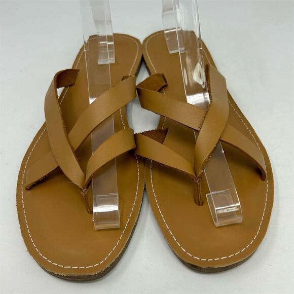 Madewell Women's Leather Slip On Thong Sandals Brown Size 9.5 Summer Casual - Picture 5 of 13